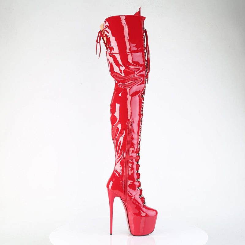 Pleaser JUBILANT-4012 Platform Crotch High Boot (Red Stretch Patent)