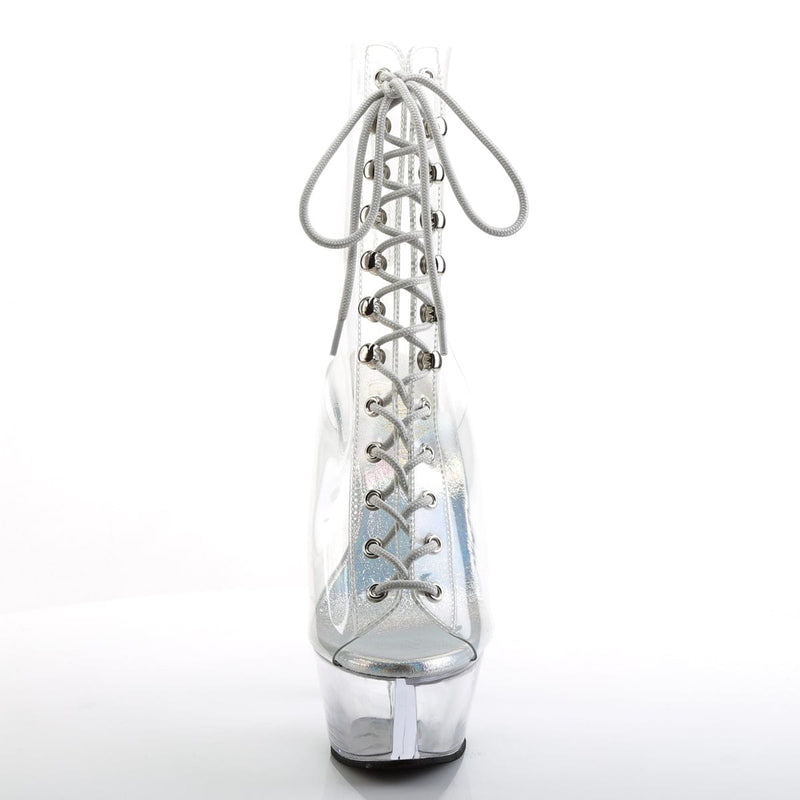 Pleaser KISS-1016C Platform Ankle Boot (Clear/Clear)
