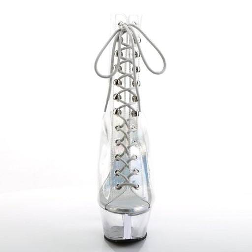 Pleaser KISS-1016C Platform Ankle Boot (Clear/Clear)