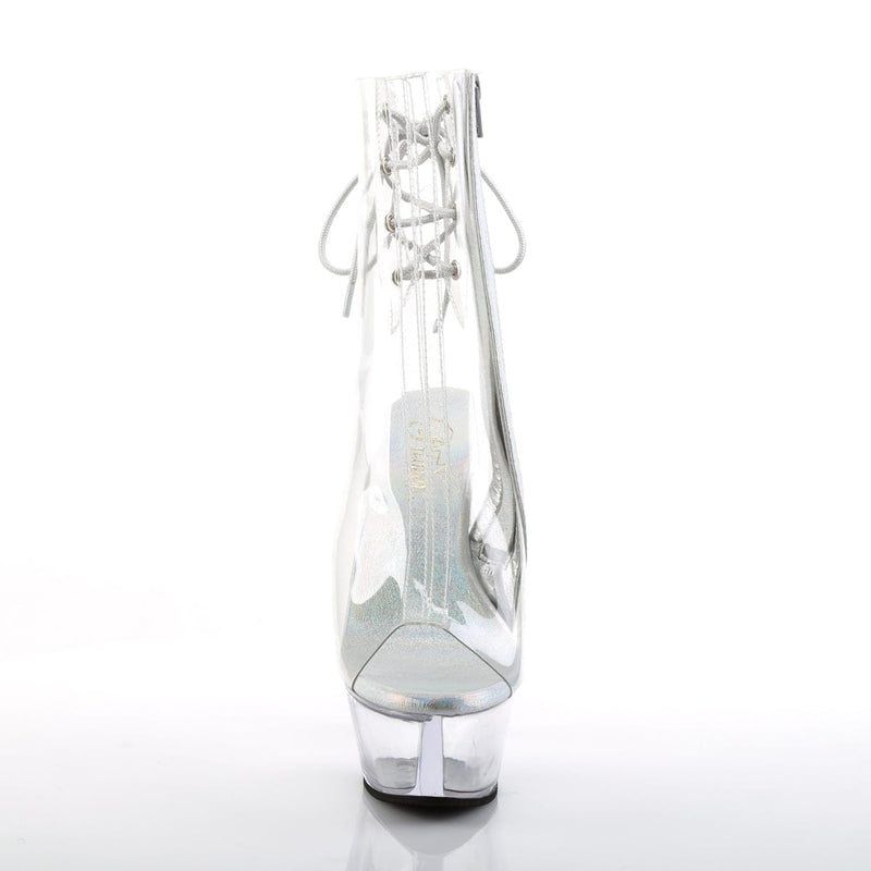 Pleaser KISS-1018C Platform Ankle Boot (Clear/Clear)