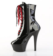 Pleaser KISS-1020-1 Platform Ankle Boot (Black/Black)