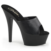 Pleaser KISS-201 Platform Sandal (Black Faux Leather/Black Matte) 5