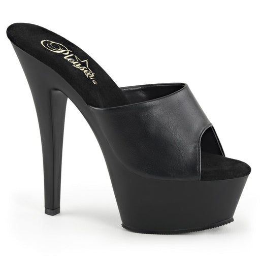 Pleaser KISS-201 Platform Sandal (Black Faux Leather/Black Matte) 5