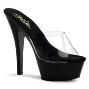 Pleaser KISS-201 Platform Sandal (Clear/Black) 5