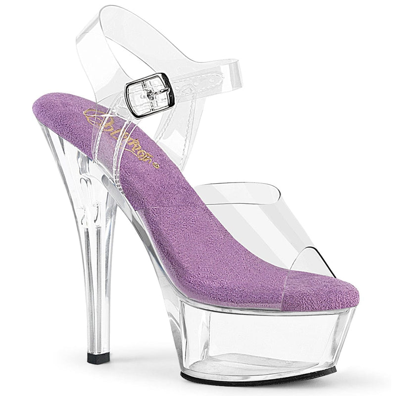 Pleaser KISS-208 Platform Sandal (Clear-Lavender/Clear)