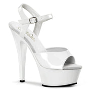 Pleaser KISS-209 Platform Sandal (White Patent/White) 5