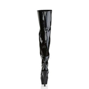 Pleaser KISS-3010 Platform Thigh High Boot (Black Patent/Black)