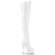 Pleaser KISS-3010 Platform Thigh High Boot (White Patent/White) 6