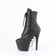 Pleaser KNUCKS-1020 Platform Ankle Boot (Black Faux Le/Black Matte)