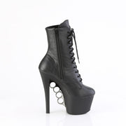 Pleaser KNUCKS-1020 Platform Ankle Boot (Black Faux Le/Black Matte)