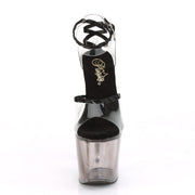 Pleaser LOVESICK-712T Platform Sandal (Clear-Black/Faded Black)