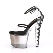 Pleaser LOVESICK-712T Platform Sandal (Clear-Black/Faded Black)