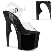Pleaser LOVETHORN-708 Platform Sandal (Clear/Black)