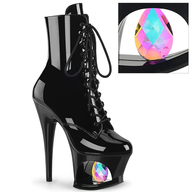 Pleaser MOON-1020DIA Platform Ankle Boot (Black Patent/Black) 5
