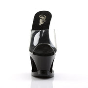 Pleaser MOON-701HRS Platform Slide (Clear/Black-Red)