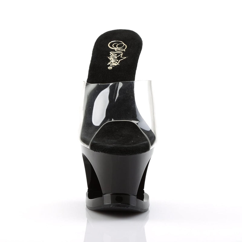 Pleaser MOON-701HRS Platform Slide (Clear/Black-Red)