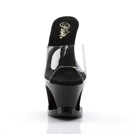 Pleaser MOON-701HRS Platform Slide (Clear/Black-Red)