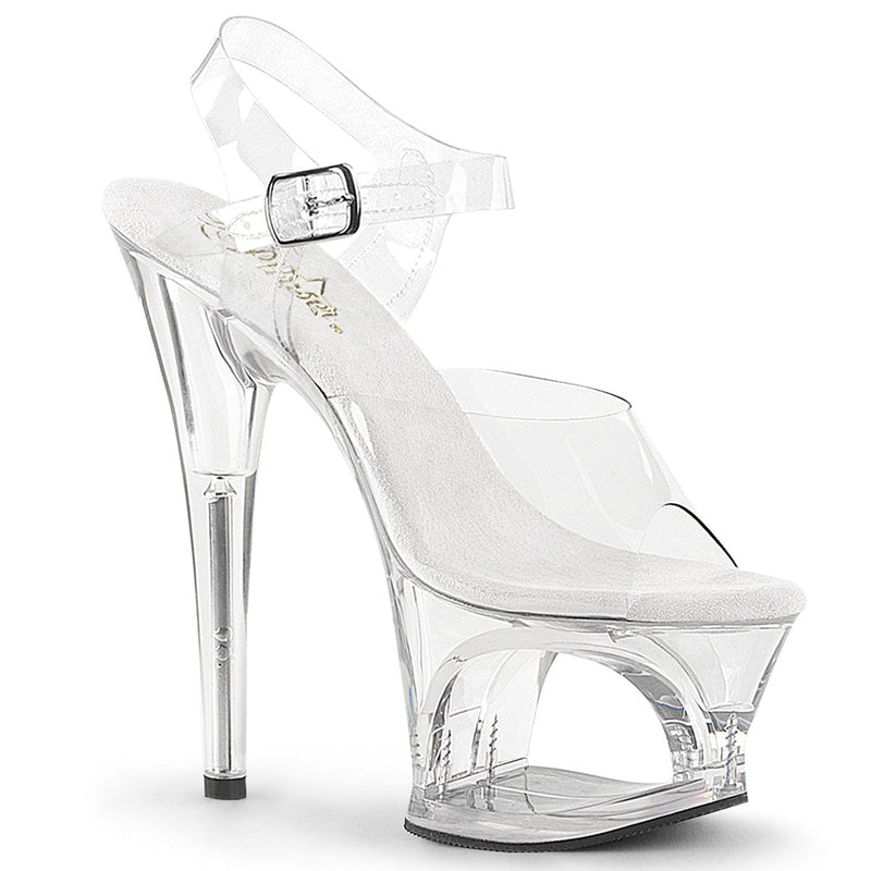Pleaser MOON-708 Platform Sandal (Clear/Clear)