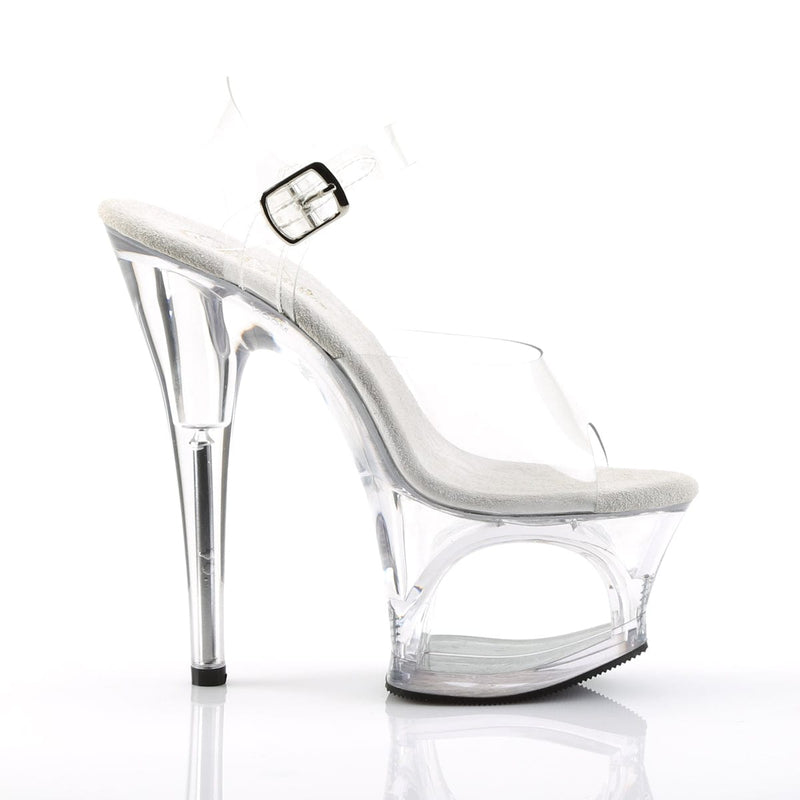 Pleaser MOON-708 Platform Sandal (Clear/Clear)