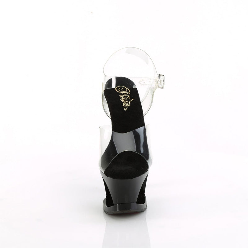 Pleaser MOON-708DIA Platform Sandal (Clear/Black)