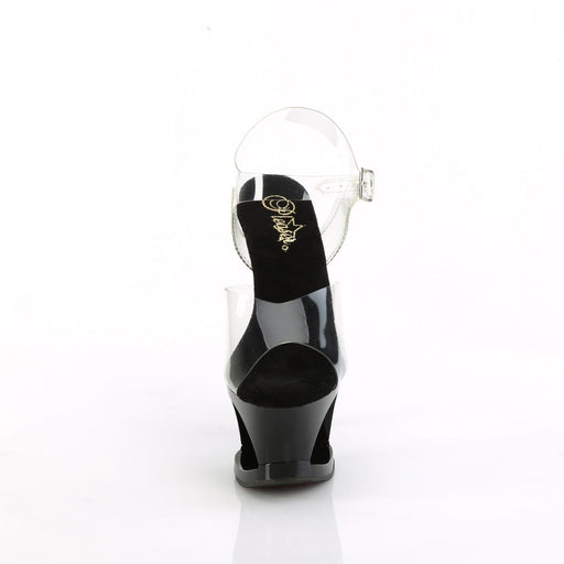 Pleaser MOON-708DIA Platform Sandal (Clear/Black)