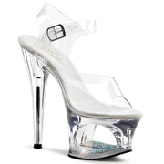 Pleaser MOON-708DM Platform Sandal (Clear/Clear)