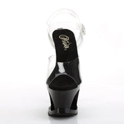 Pleaser MOON-708HRS Platform Sandal (Clear/Black-Red)