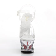 Pleaser MOON-708HRS Platform Sandal (Clear/Clear-Red)