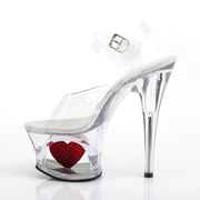 Pleaser MOON-708HRS Platform Sandal (Clear/Clear-Red)