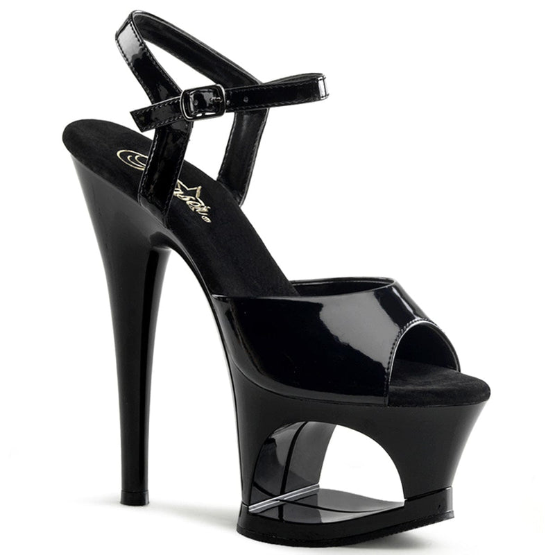 Pleaser MOON-709 Platform Sandal (Black/Black)