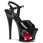 Pleaser MOON-709H Black Patent/Black-Red 5