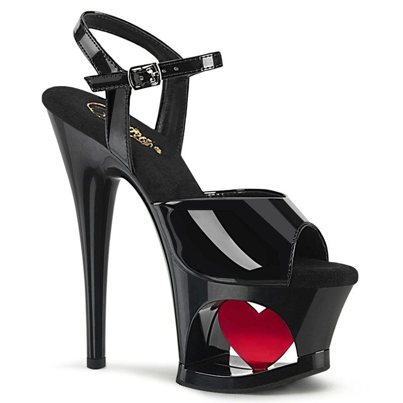 Pleaser MOON-709H Black Patent/Black-Red 5