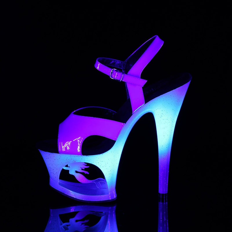 Pleaser MOON-711MER Platform Sandal (Blue Shifting TPU/Blue Ombre)