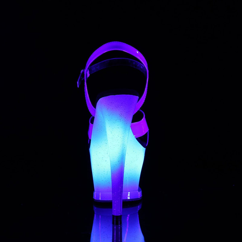 Pleaser MOON-711MER Platform Sandal (Blue Shifting TPU/Blue Ombre)