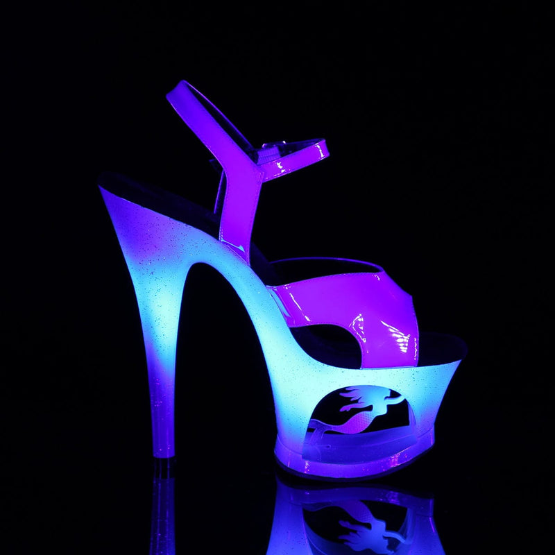 Pleaser MOON-711MER Platform Sandal (Blue Shifting TPU/Blue Ombre)