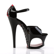 Pleaser MOON-760FH Black-Red Patent/Black