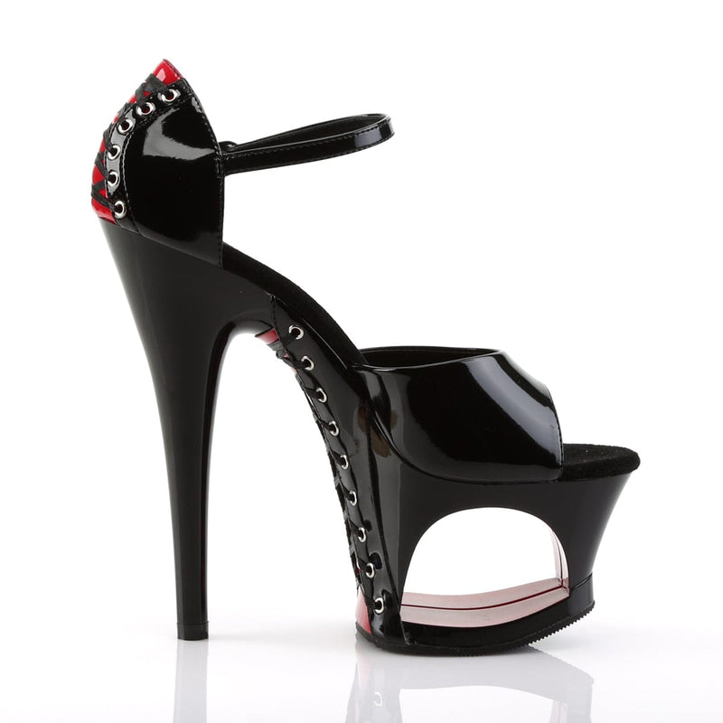 Pleaser MOON-760FH Black-Red Patent/Black