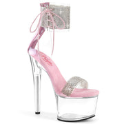 Pleaser PASSION-727RS Platform Sandal (Clear-Baby Pink/Clear) 5