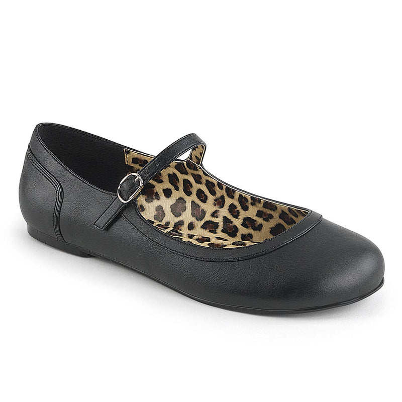 Pleaser Pink Label ANNA-02 Mary Jane (Black Faux Leather)