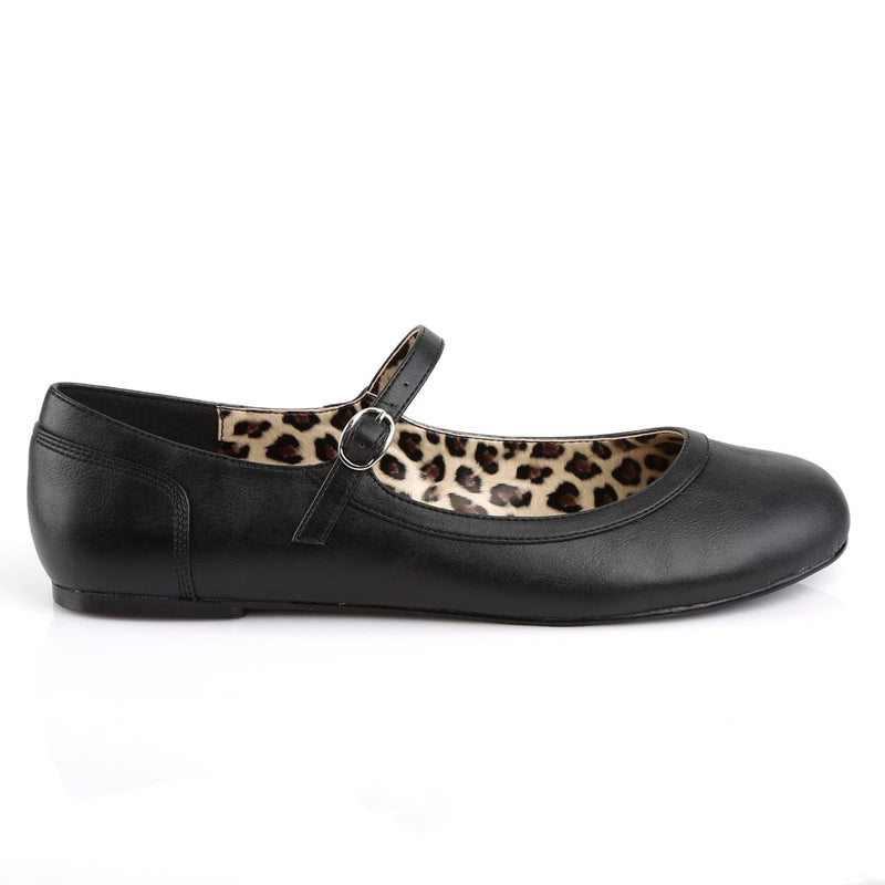Pleaser Pink Label ANNA-02 Mary Jane (Black Faux Leather)