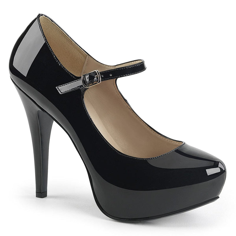 Pleaser Pink Label CHLOE-02 Pump (Black Patent) 9