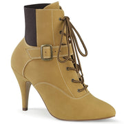 Pleaser Pink Label DREAM-1022 Ankle Boot (Tan Fuax Nubuck Leather) 9