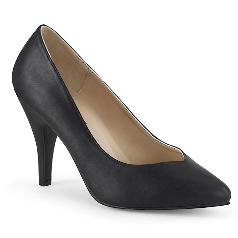 Pleaser Pink Label DREAM-420W Pump (Black Faux Leather) 6