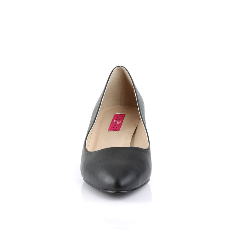 Pleaser Pink Label FAB-420 Pump (Black Faux Leather)