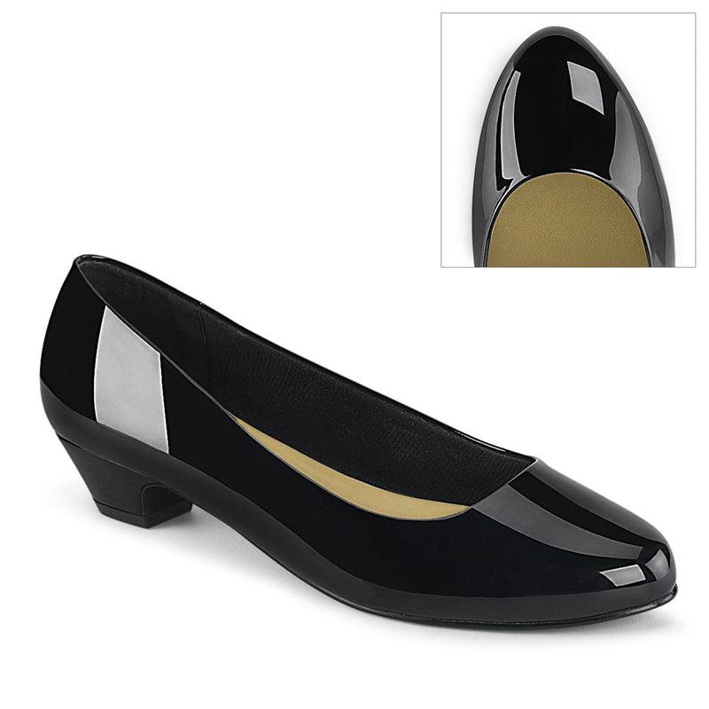 Pleaser Pink Label GWEN-01 Pump (Black Patent)