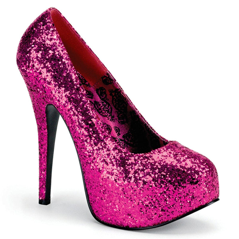 Pleaser Pink Label TEEZE-06GW Pump (Hot Pink Glitter)