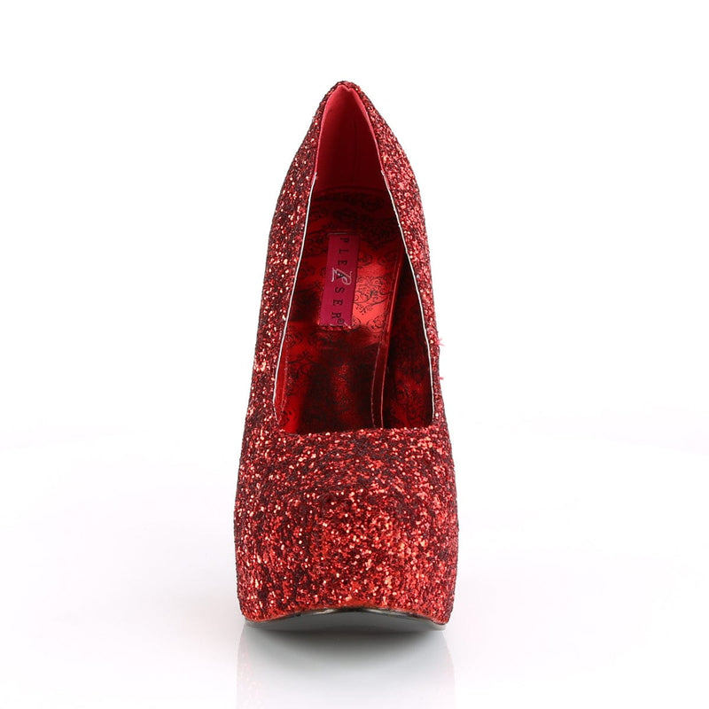 Pleaser Pink Label TEEZE-06GW Pump (Red Glitter)