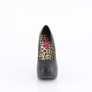 Pleaser Pink Label TEEZE-06W Pump (Black Faux Leather)