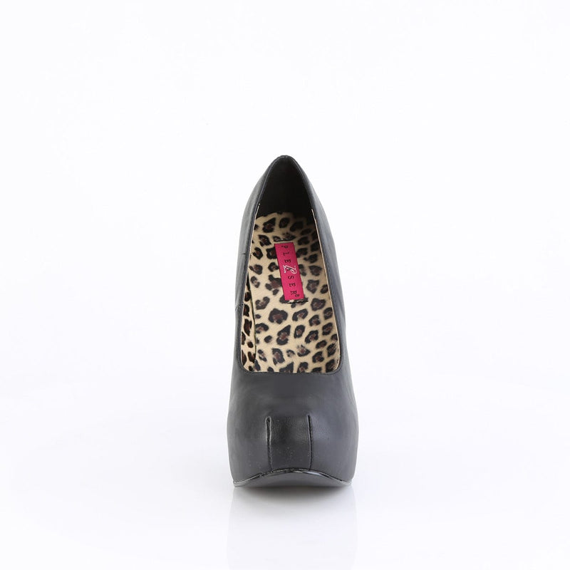 Pleaser Pink Label TEEZE-06W Pump (Black Faux Leather)