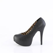 Pleaser Pink Label TEEZE-06W Pump (Black Faux Leather)